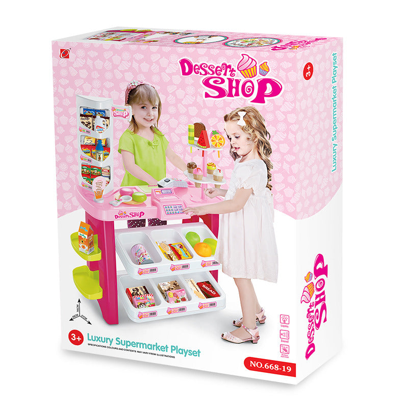 Deluxe Supermarket Dessert Shop Toy Set with Electronic Scanner