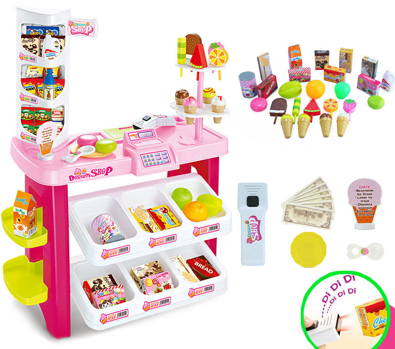 Deluxe Supermarket Dessert Shop Toy Set with Electronic Scanner