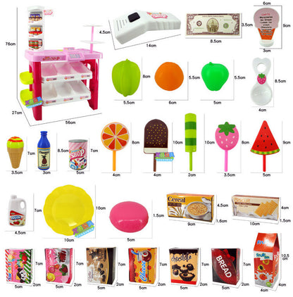 Deluxe Supermarket Dessert Shop Toy Set with Electronic Scanner