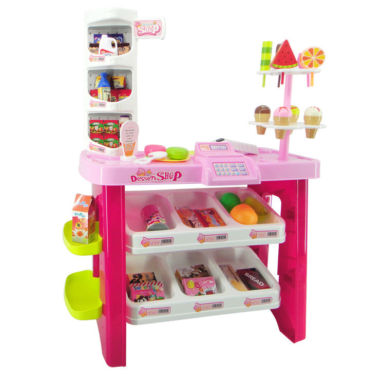 Deluxe Supermarket Dessert Shop Toy Set with Electronic Scanner