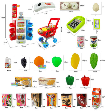 Deluxe Supermarket Toy Set with Shopping Trolley