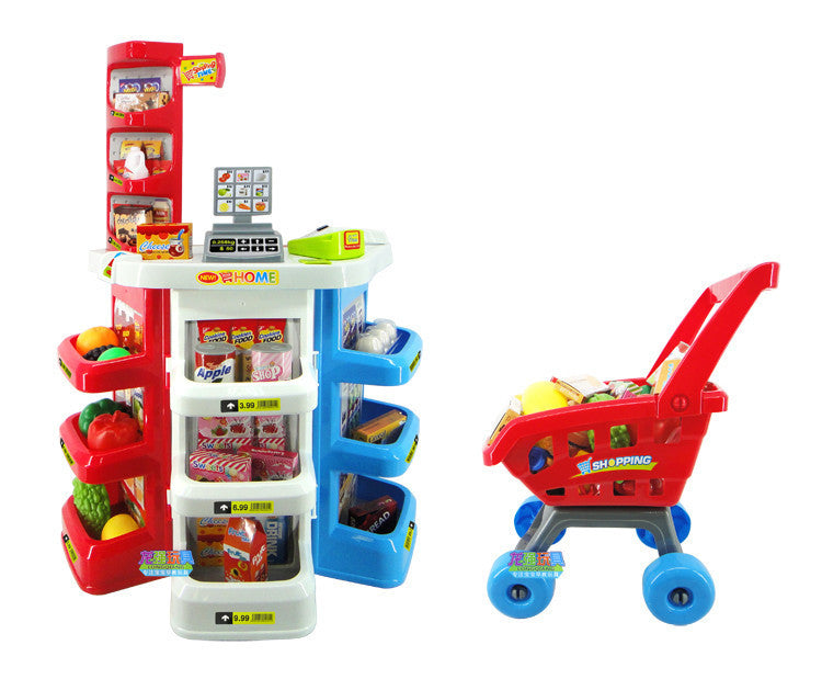 Deluxe Supermarket Toy Set with Shopping Trolley