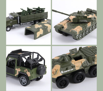 6 PCS Military Toy Set Army Vehicles Cars Helicopter Submarine Set Metal Toys