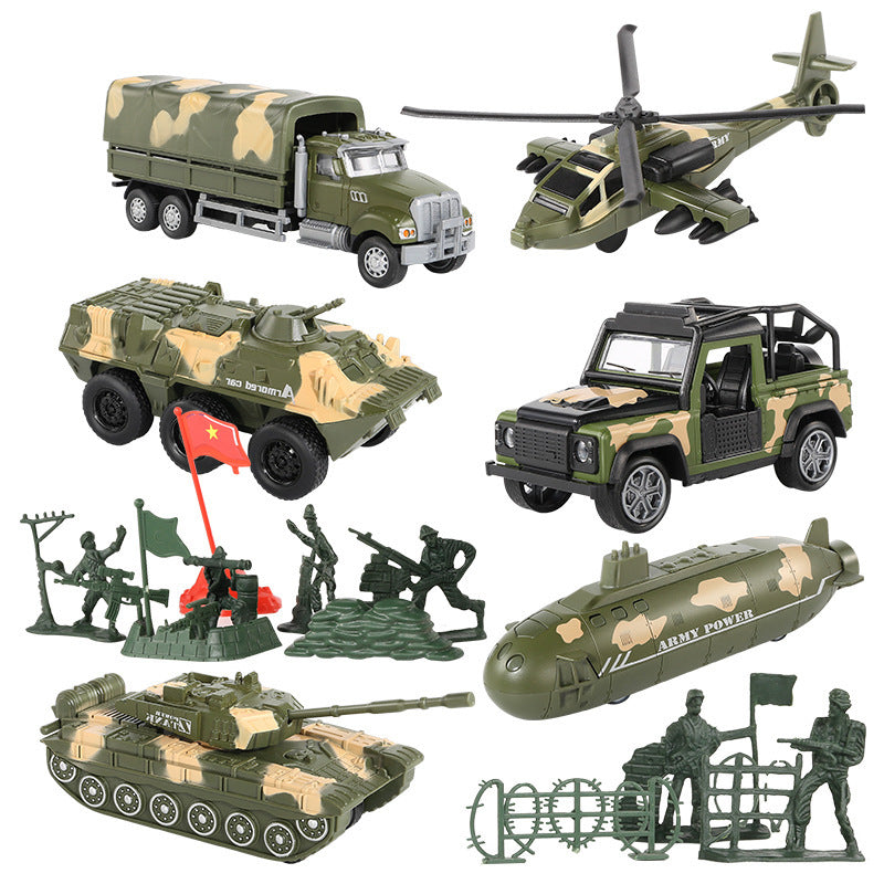 6 PCS Military Toy Set Army Vehicles Cars Helicopter Submarine Set Metal Toys