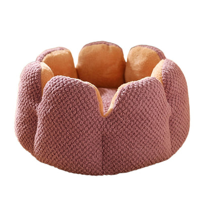 Large Cactus Flower Petal Shaped Pet Bed Comfy Cat Dog Nest (Purple, 60cm)