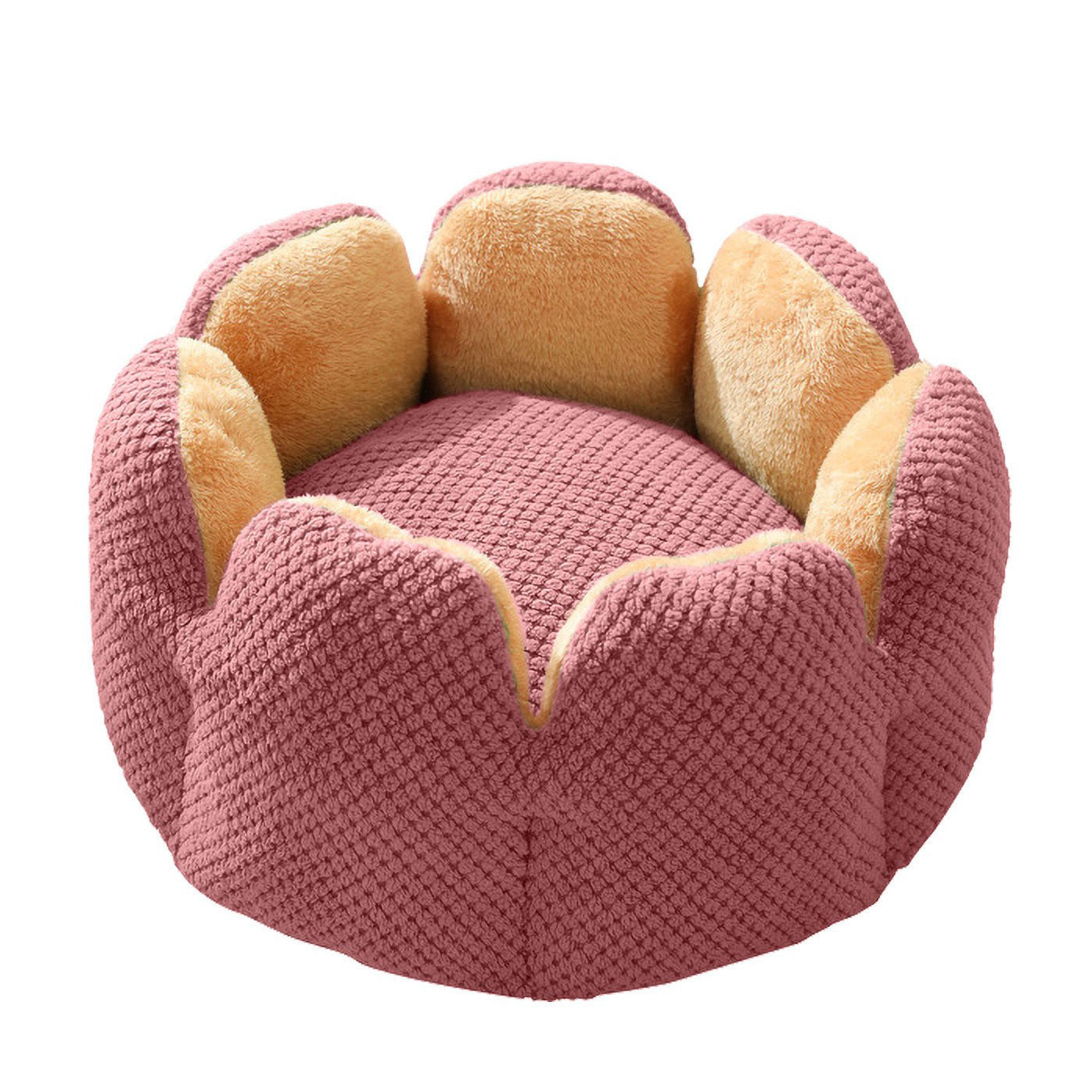 Plush Cat Bed Hooded Semi Enclosed Shell Shaped Pet Nest Cozy Warming Anti Slip Small Dog Bed For Puppy And Kitten