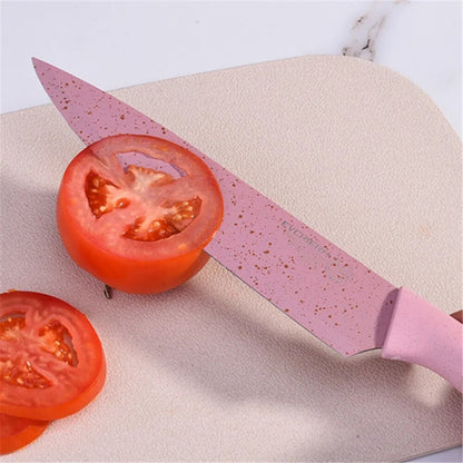 7 PCS Deluxe Eco-friendly Pastel Colourful Kitchen Utensil Knife Cutting Board Set