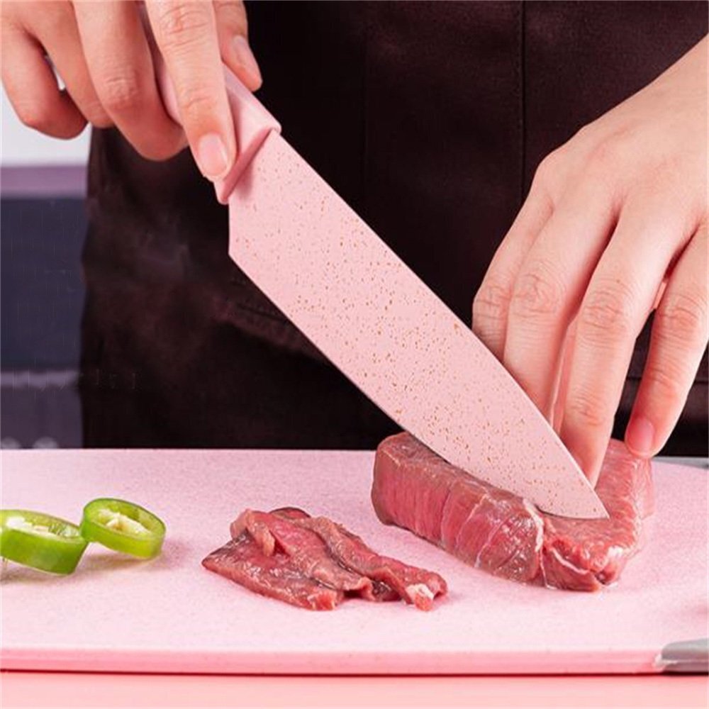 7 PCS Deluxe Eco-friendly Pastel Colourful Kitchen Utensil Knife Cutting Board Set