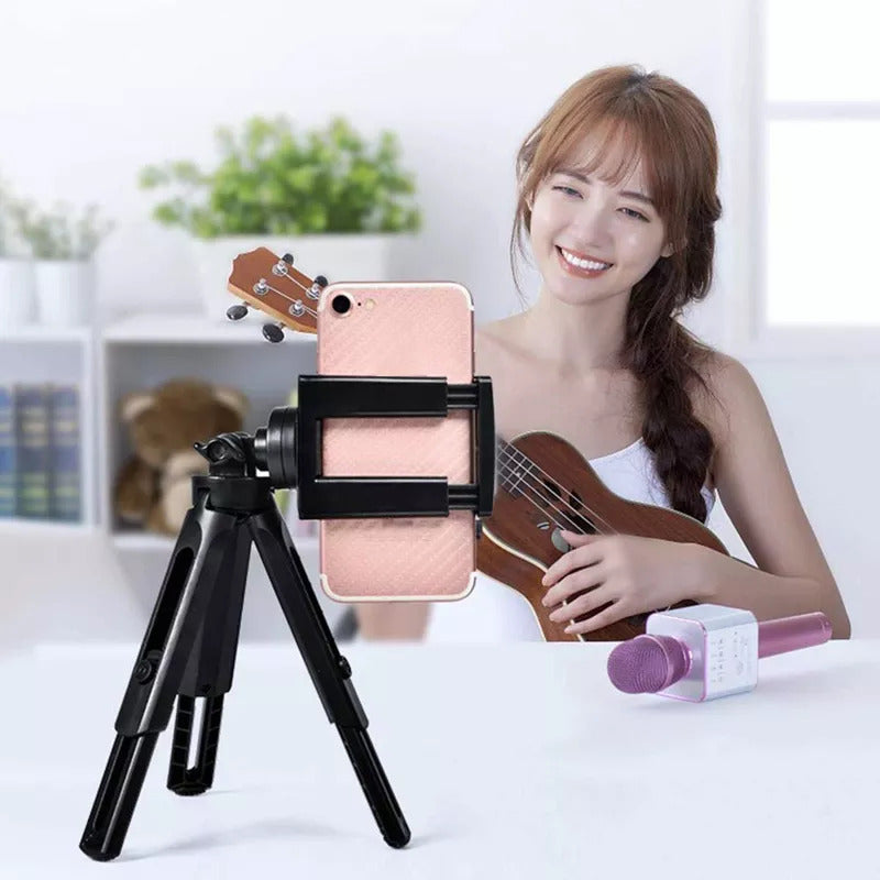 Adjustable Mini Desktop Tripod with Phone Mount