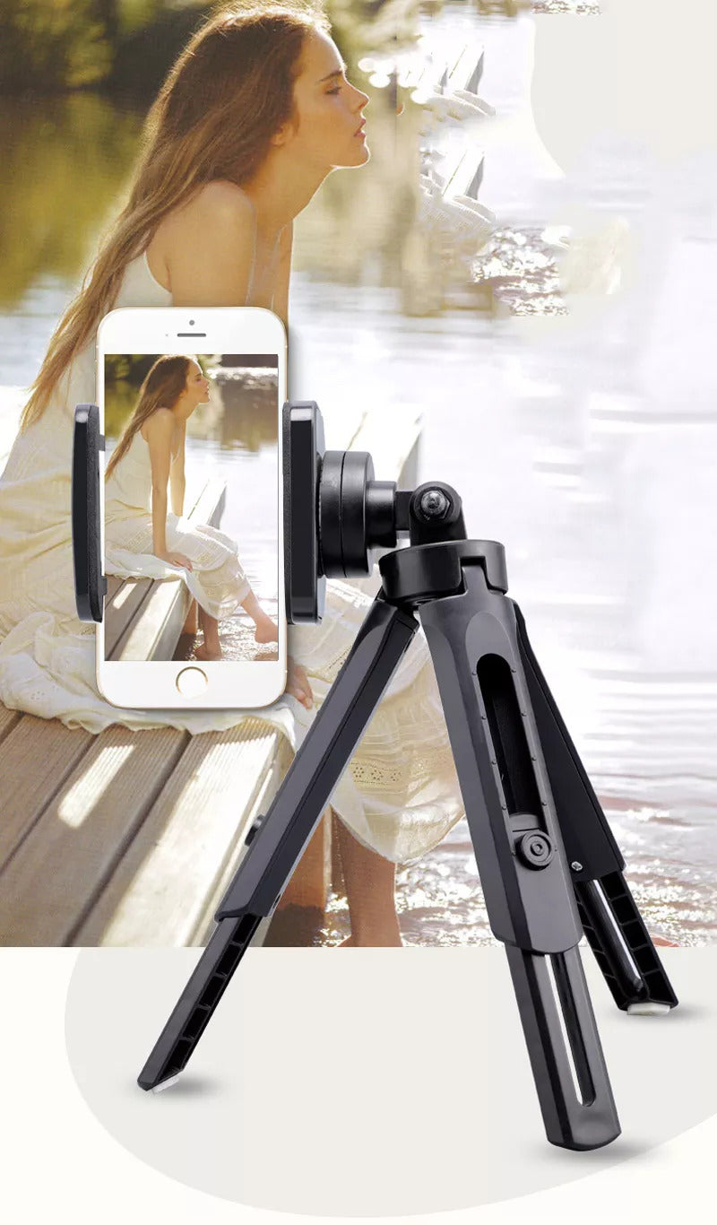 Adjustable Mini Desktop Tripod with Phone Mount