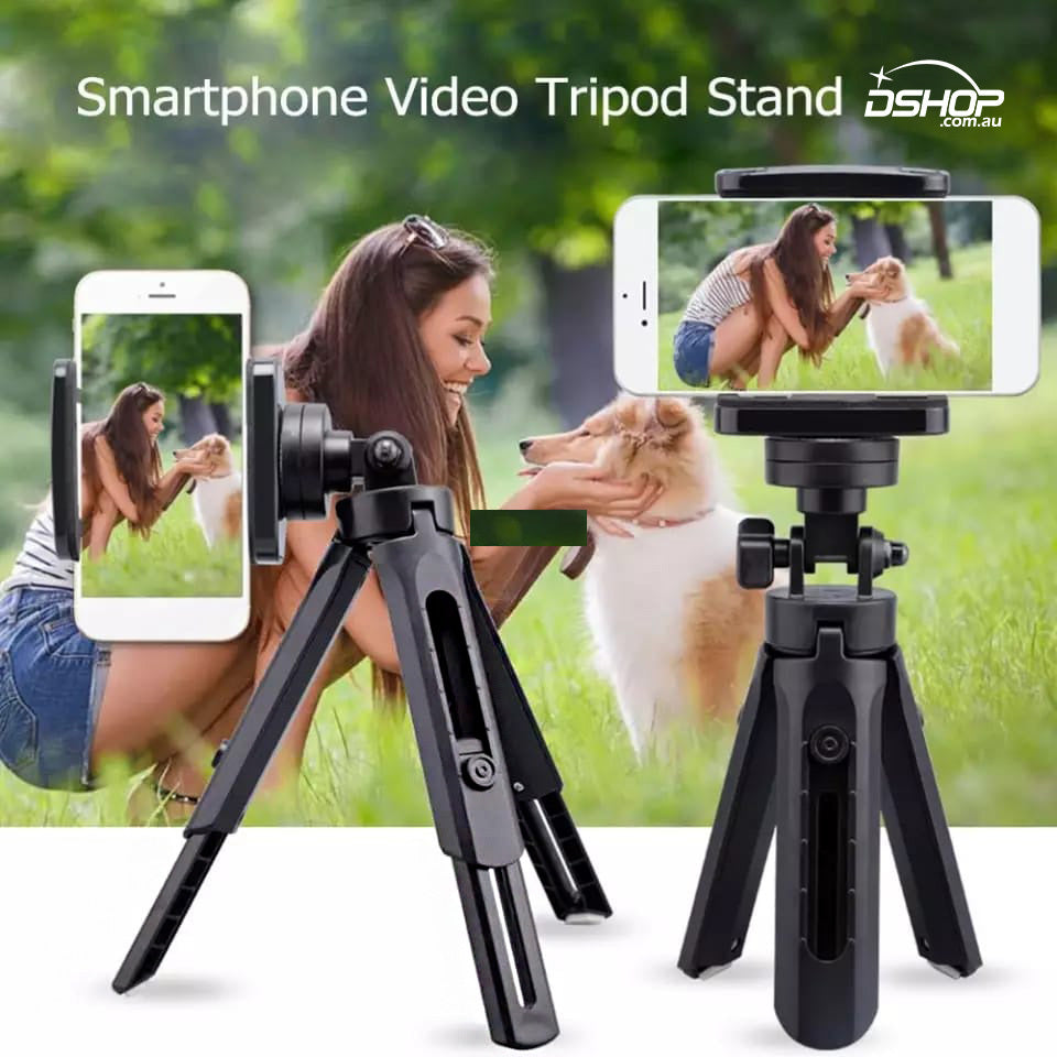 Adjustable Mini Desktop Tripod with Phone Mount