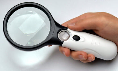 3 LED Illuminated 45x Magnifying Glass Reading Magnifier