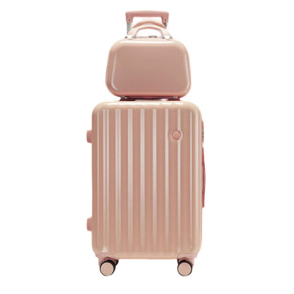 2-Piece Designer Standard Cabin Carry-On Luggage Suitcase Set (Pink)