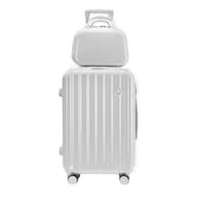 2-Piece Designer Standard Cabin Carry-On Luggage Suitcase Set (White)