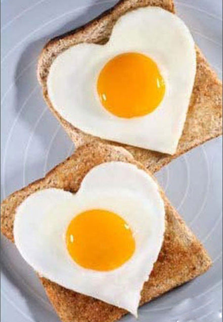 2 x Love Heart Shaped Egg Rings Stainless Steel Moulds