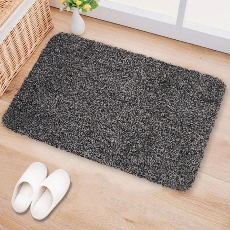 Super Absorbent Clean Step Mat Microfibre Doormat Traps Dirt Water (Dark Grey)