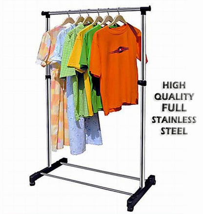 Portable Stainless Steel Clothes Organizer Hanger Rack Garment Coat Cloth Dryer