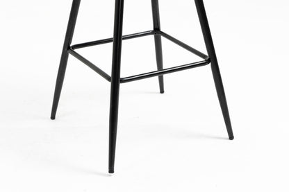 2 x Enliven Designer Faux Leather Bar Stools (Black - Set of 2)