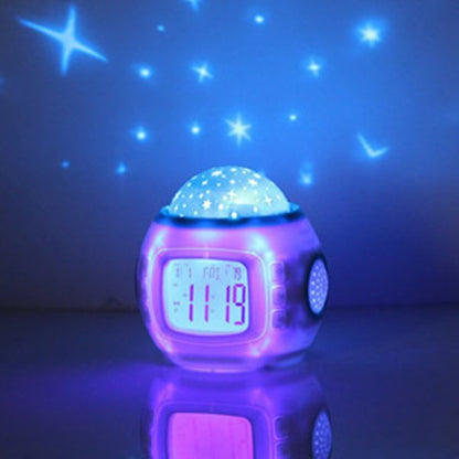 Music Projector Digital Alarm Clock Calendar Starry Sky Projection