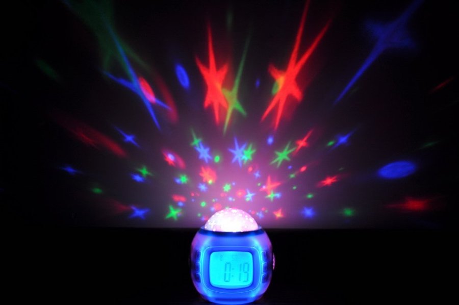 Music Projector Digital Alarm Clock Calendar Starry Sky Projection