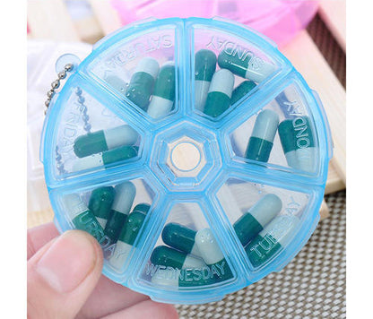 Blue 7 Day Pill Organizer Storage Box Medication Holder