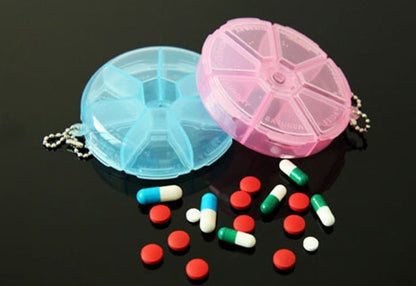 Blue 7 Day Pill Organizer Storage Box Medication Holder