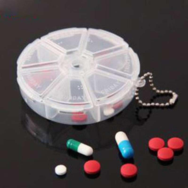 Blue 7 Day Pill Organizer Storage Box Medication Holder