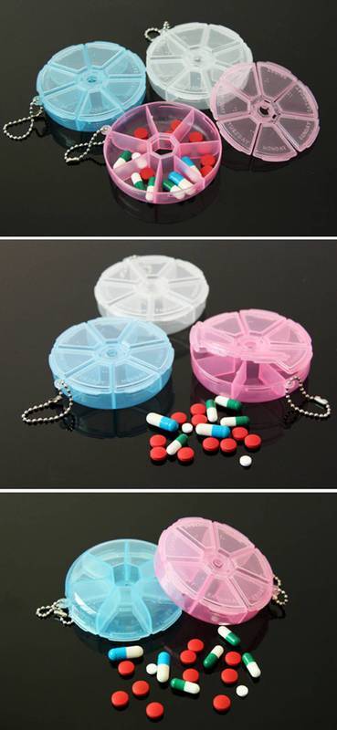 Pink 7 Day Pill Organizer Storage Box Medication Holder