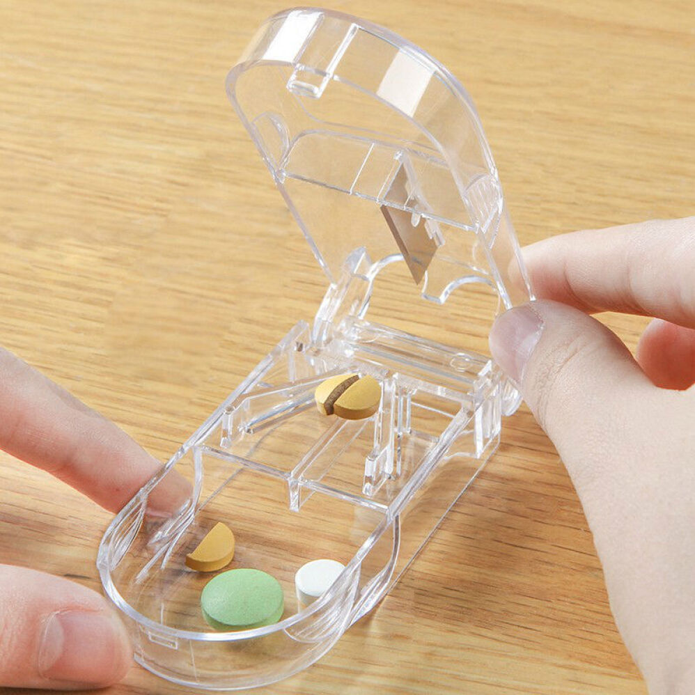 Easy Pill Cutter Tablet Splitter Divider Portable Travel Medicine Storage Box