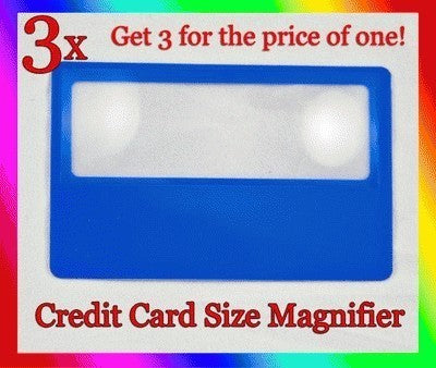 3 x Magnifiers Credit Card Size Reading Glass Magnifying Lens