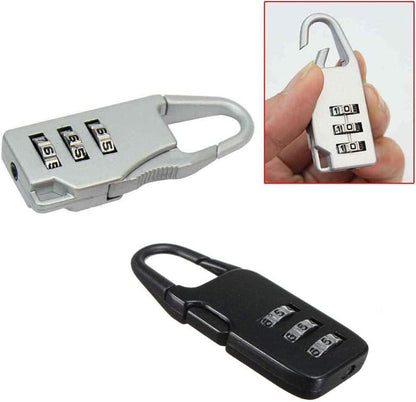 5 x Combination Locks Bags Suitcase Lockers Luggage Padlocks (Silver)