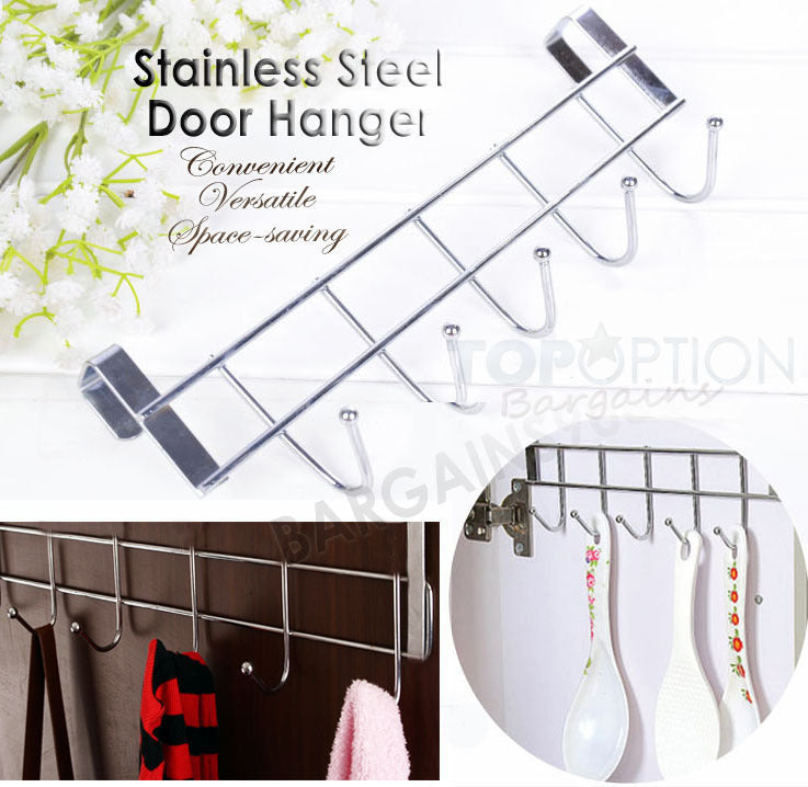 3 x Large 5 Hook Over Door Hanger Hanging Racks