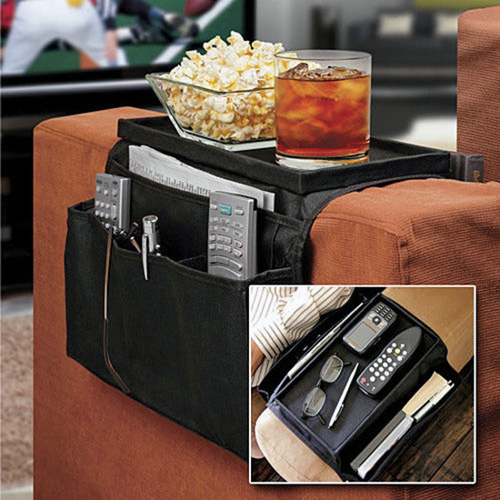 2 x Sofa Couch Chair Arm Rest Organizer Remote Control Holder 6 Pocket with Table Top