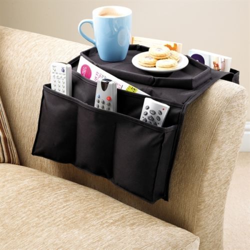 2 x Sofa Couch Chair Arm Rest Organizer Remote Control Holder 6 Pocket with Table Top