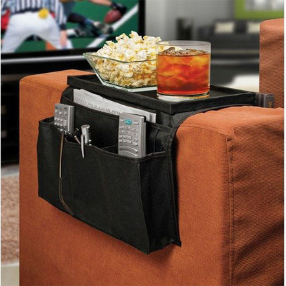 Sofa Couch Chair Arm Rest Organizer Remote Control Holder 6 Pocket with Table Top