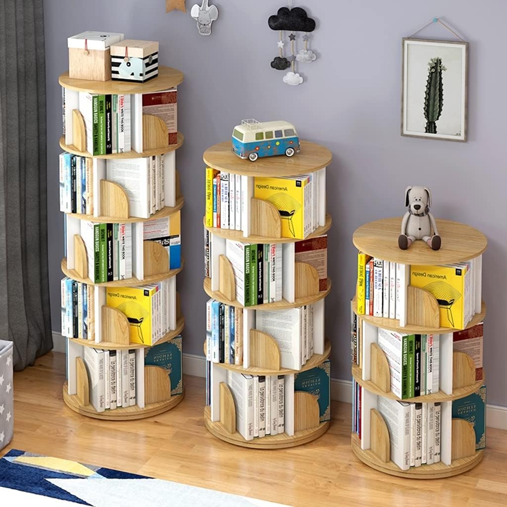 Sanctuary 360-degree Rotating 3 Tier Display Shelf Bookcase Organiser (Oak)