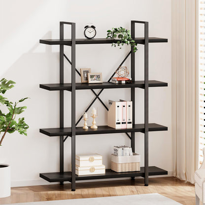 Envision 4-Tier Bookcase Storage Shelf Organizer (Black)