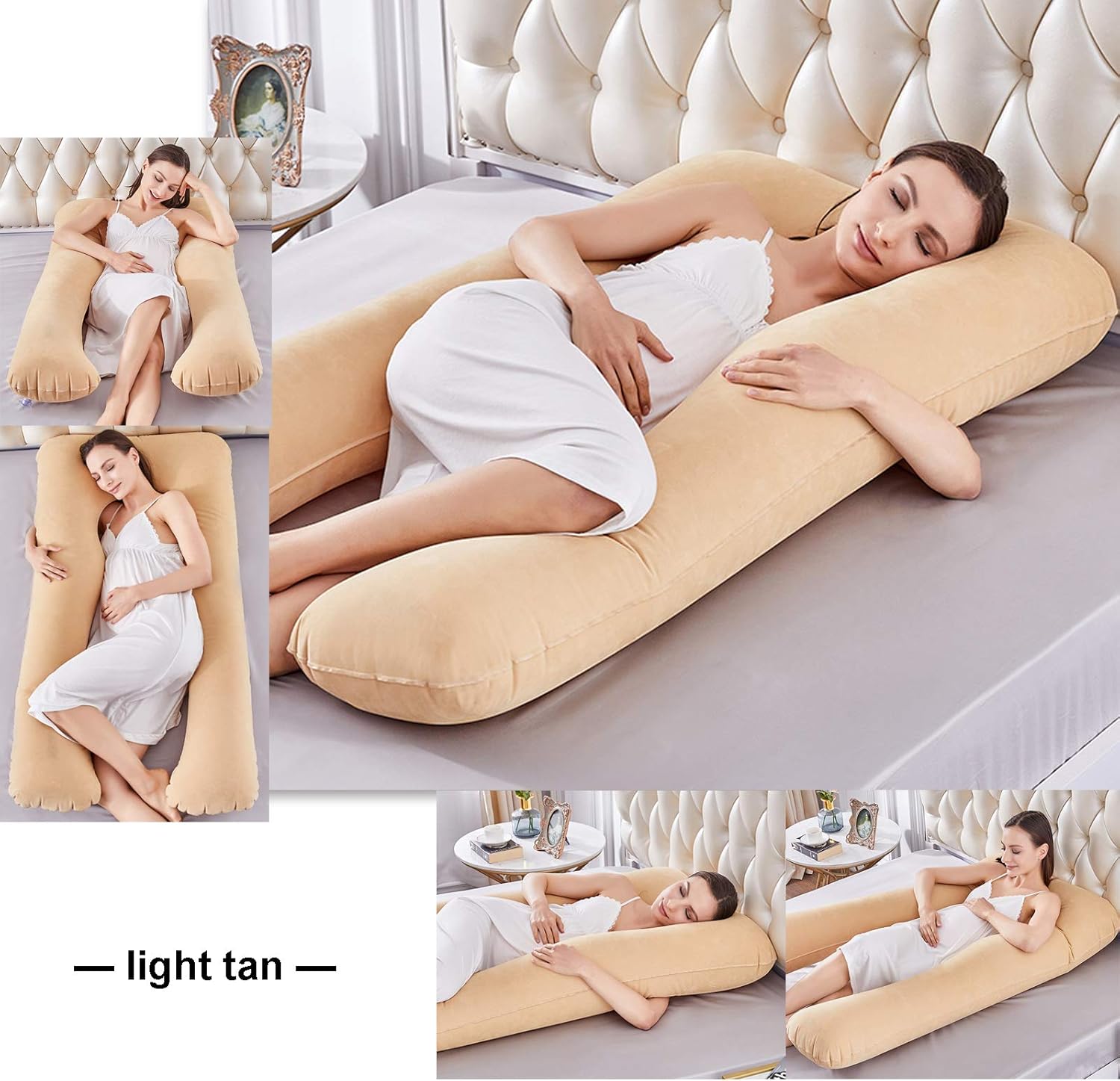 Large Comfort Support Body Pillow (Beige) - Dshop.com.au