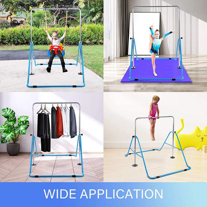 Gymnastics Training Bar Kids Gym Adjustable Horizontal Pull Up Station