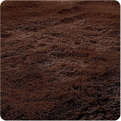 Large Soft Shag Rug Carpet Mat (Chocolate, 230 x 160)