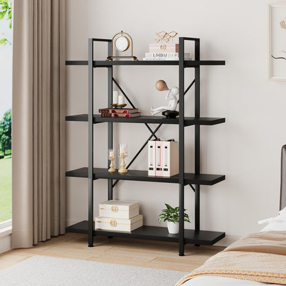 Envision 4-Tier Bookcase Storage Shelf Organizer (Black)