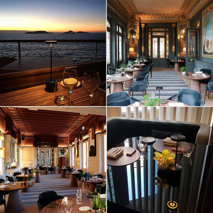 Luxury Designer LED Metal Tall Table Lamp Cordless Touch Sensor Night Light (Black)