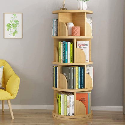 Sanctuary 360-degree Rotating 4 Tier Display Shelf Bookcase Organiser (Oak)