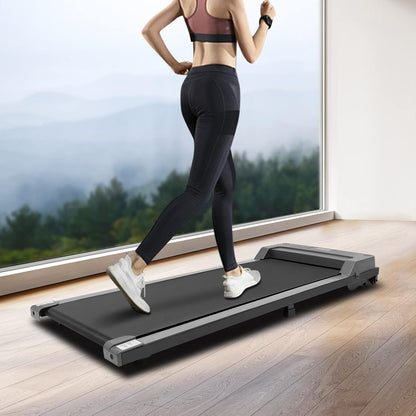 2-in-1 Fitness Foldable Electric Treadmill Exercise Machine Walking Running Pad