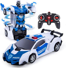 2 In 1 Robot Lamborghini Police Super Transformer Remote Control Car Toy