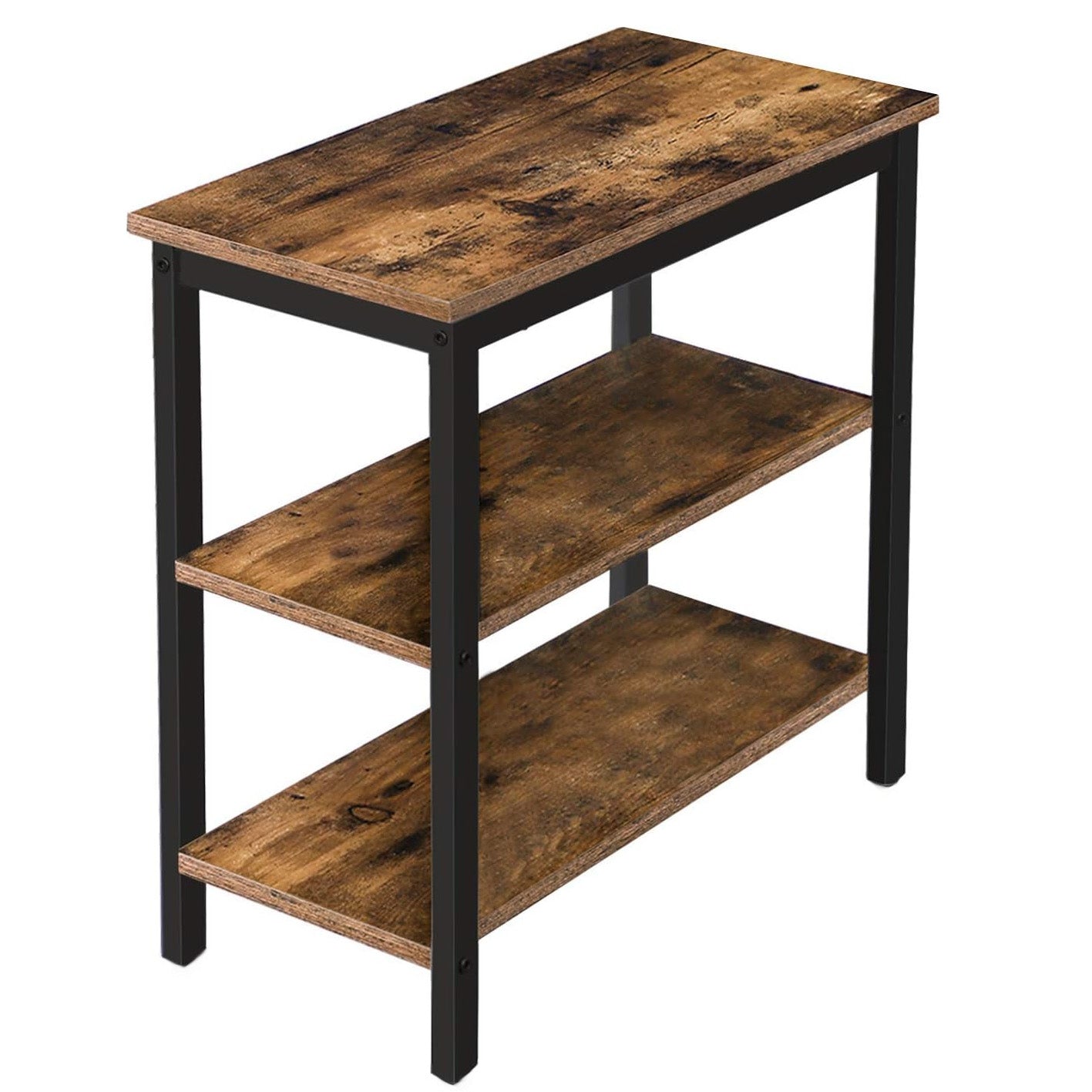 Rustic Industrial 3 Tier Storage Shelf Console Side End Table