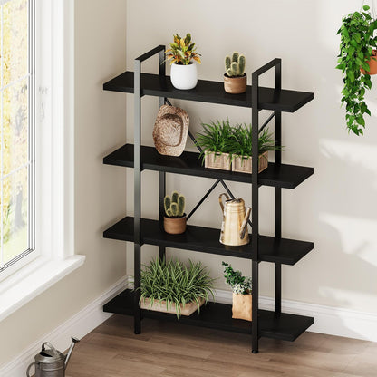 Envision 4-Tier Bookcase Storage Shelf Organizer (Black)