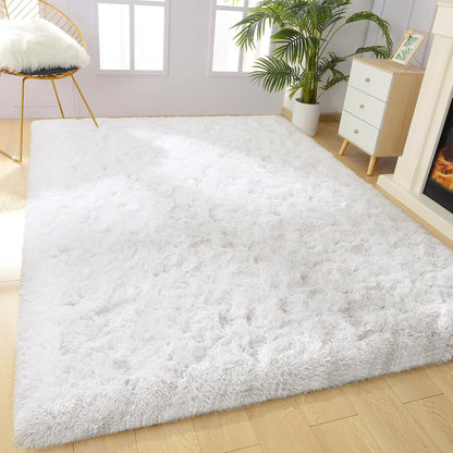 Large Soft Shag Rug Carpet Mat (Cream White, 230 x 160)
