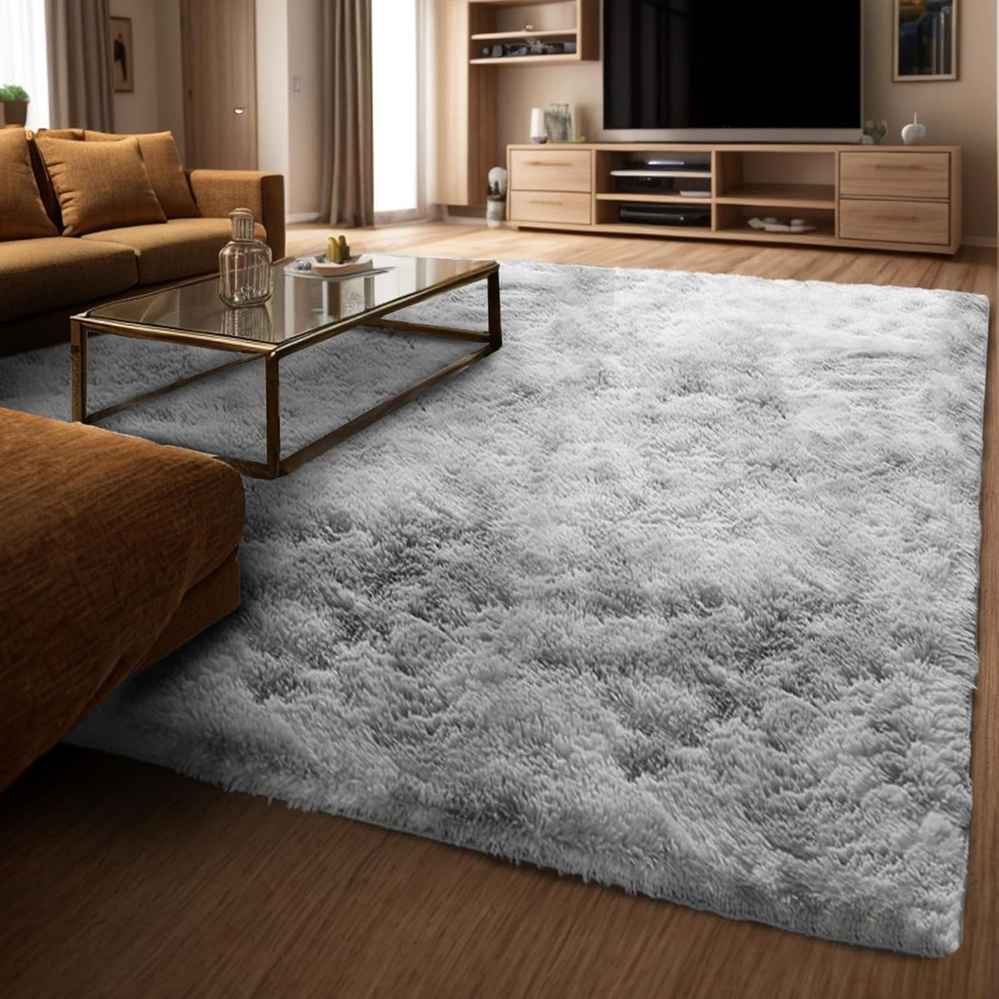 XL Comfortable Shag Rug (300 x 200, Platinum)