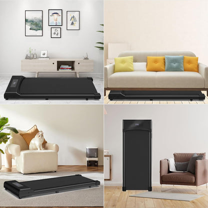 2-in-1 Fitness Foldable Electric Treadmill Exercise Machine Walking Running Pad